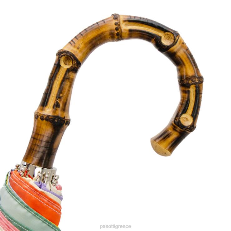 ομπρέλα | PASOTTI 64 rainbow-1 b - ομπρέλα ουράνιου τόξου με λαβή από μπαμπού 2N6B8572 γυναίκες